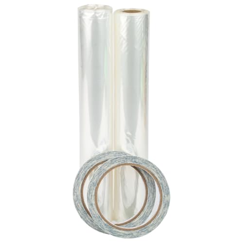 Image of Duck MAX Strength Window Insulation Kit, Winter Window Seal Kit Fits Patio Doors & Large Windows, Heavy Duty Shrink Film Insulator, Indoor Installation, Window Tape Included, 84 inch x 120 inch, Clear, 2 Pack