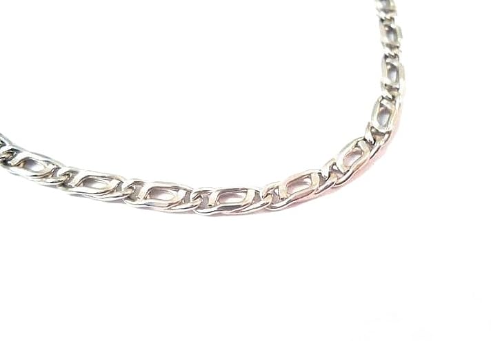 Munito Confezione Regalo COLLANA CATENA DA UOMO IN ORO BIANCO 18 KT