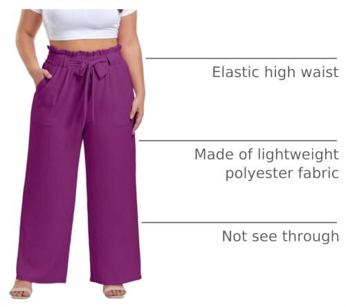 Image of OLRIK Plus Size High Waisted Wide Leg Palazzo Pants