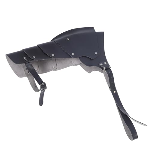 Épaulière médiévale en cuir Operitacx noire réglable pour costume cosplay homme