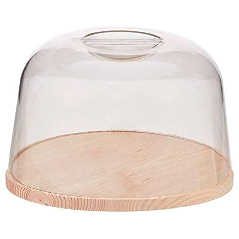 Acan Artema Quesera Redonda con Tapa Transparente y Base de Madera de 22 cm Cover