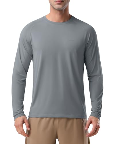 Camiseta ligera UPF50+ masculina de manga larga transpirable para senderismo alpino