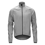 [Darevie] ダレビー サイクルジャケット ウインドブレーカー 長袖 春夏秋冬用 メンズ [防風＆撥水＆UVカット] 自転車 ロードバイク服 アウトドアウェア スポーツ 収納便利バックポケット付き 通気 反射材 薄手 軽量 (シルバー, XL)
