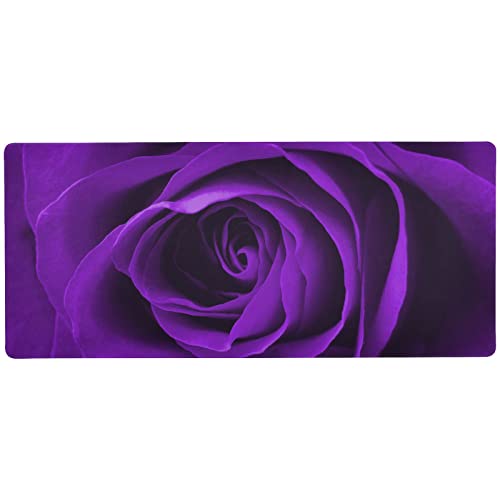 Glaphy Purple Rose Flowers Mouse Pad, Gaming Mouse Pad Extended Computer Keyboard Mouse Pad Non-Slip Desk Mat For Office Home Gamer, 31.5 X 11.8 Inch #TOP26