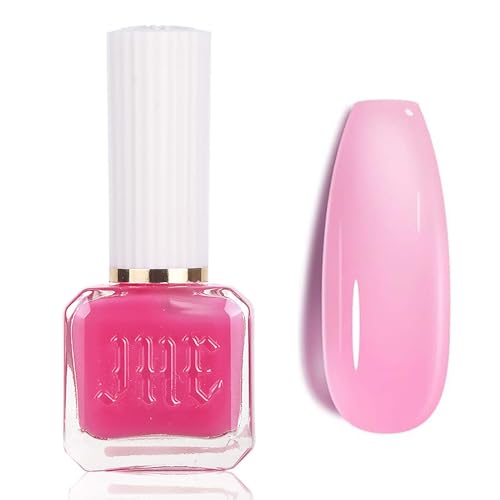 Jelly Nail Polish - Pink Nail Polish - Crystal Pink Summer Color Quick Dry Nail Varnish - Natural Transparent Pink Polish Long Lasting No Need UV Non - Toxic Formula Nail Art