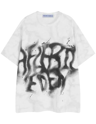 Image of Aelfric Eden Mens Graphic Tee Shirts Oversized Baggy Loose Cotton T-Shirt Streetwear Casual Summer Y2k Shirt