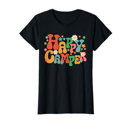 Happy Camper Retro Summer Camp Camping Trip Women's Girls T-Shirt