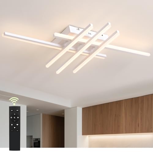 Sky angle Lámpara de techo LED con control remoto, regulable, de 26 W, para salón, dormitorio, pasillo, baño y cocina. (Blanco regulable-80)
