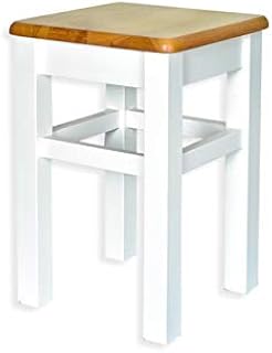 Mebel Verso Taboret Drewniany Taboret z Drewna Sosnowego Stołek Drewniany bez oparcia I BIAŁY