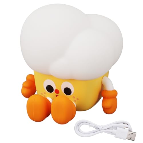 Lámpara de mesa Popcorn, luz nocturna de silicona recargable