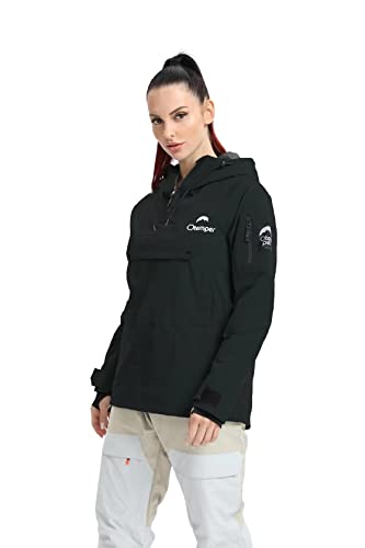 Kirnusino Ski Jackets For Women Snow Coat For Women Windbreaker Waterproof Mountain Windproof Snow Coat Warm Winter-Black-S #TOP1