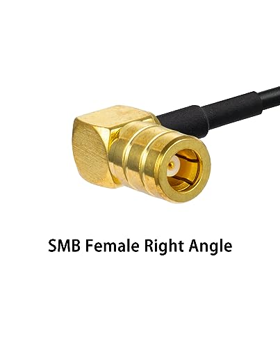 Vecys SMB Female Right Angle to Fakra Z Male Extension Cable 6In/15cm Universum FAKRA Plug to SMB Socket Antenna Adapter RG174 Type Z Cable - Image 4