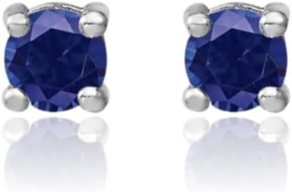 IceCarats 925 Sterling Silver 0.30 carat Lab Blue Sapphire Small Stud Earrings 3mm Round Cut, Prong Set, Butterfly Back For Her