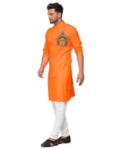 Image of Men's Digital Printed Kurta for Festival Navratri Pooja
