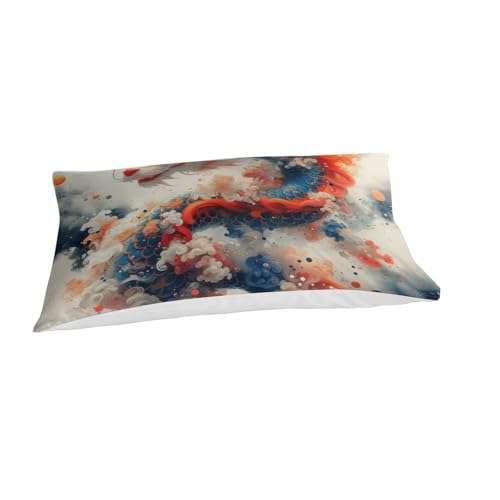 Parure de lit microfibre douce anti-plis 135x200 avec fermeture éclair motif dragon - 3
