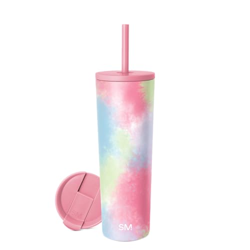 Image of Simple Modern Insulated Tumbler with Lid and Straw | Iced Coffee Cup Reusable Stainless Steel Water Bottle Travel Mug | Gifts for Women Men Her Him | Classic Collection | 28oz | Kaleidoscope