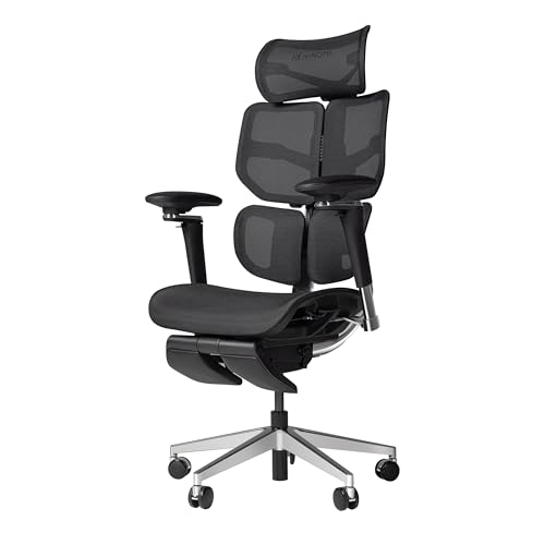 HINOMI X2 Pro Premium Ergonomic Office Chair – Comfortable Mesh Computer Chair with Adjustable Lumbar Support, Reclining Swivel Desk Chair, Retractable Legrest & Headrest for Home Office (Black)