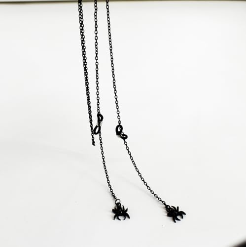 Image of Glasses Chain for Women Black Goth Spider & Mask Pendant Eyeglass Strap Holder Halloween