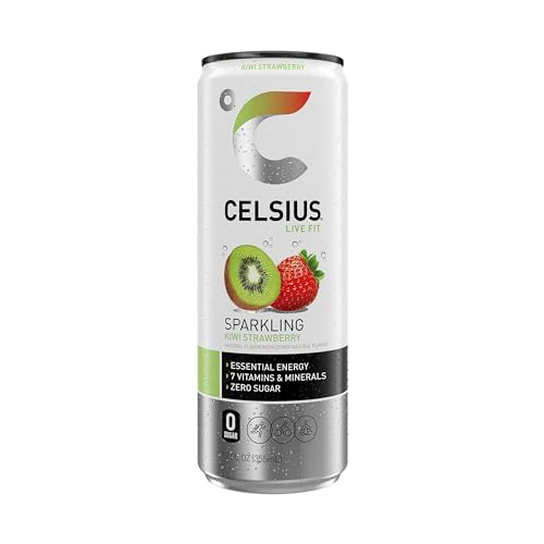 CELSIUS Sparkling Kiwi Strawberry, Sugar Free Energy Drink, 12 Fl Oz (Pack of 12)