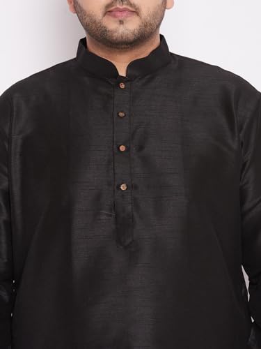 Image of Vastramay Plus Men's White Silk Blend Kurta Pyjama Set VPLUSMKWH001nPBL 44 | Independence Day