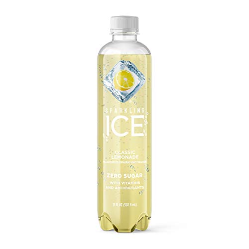Sparkling Ice, Classic Lemonade Flavored Sparkling Water, Zero Sugar, with Vitamins and Antioxidants, Low Calorie Beverage, 17 fl oz Bottle
