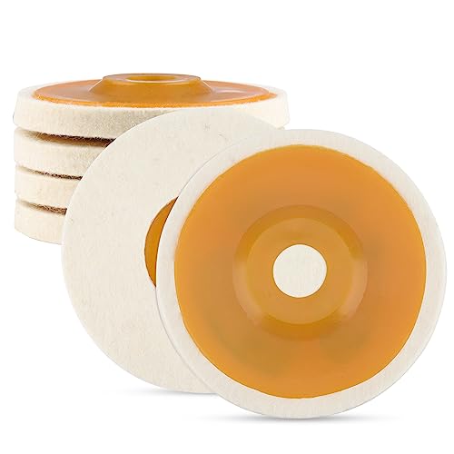 Fyihoxi Lot de 4 disques en laine polissage - Disque pour meuleuse d'angle - Disque en feutre pour perceuse