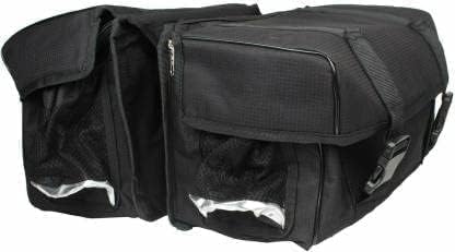 Image of 60Ltr Both Side Motorcycle Saddle Bag Both Side | Dual Side Touring Luggage Bag | Waterproof Heavy Duty | Universal Fit for RE All Bikes Meteor, Classic, Hunter (Black Saddle 60Ltr)