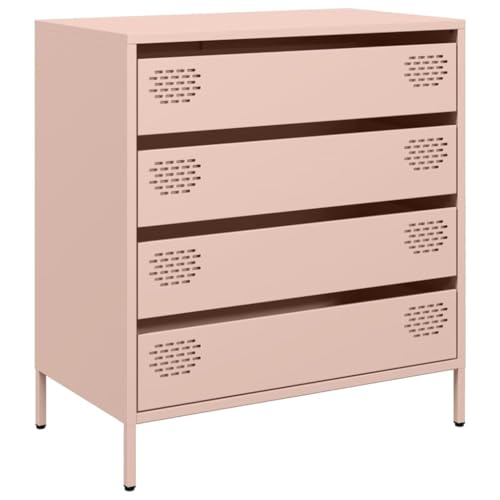 vidaXL Aparador de Acero Laminado en frío Rosa 68x39x73,5 cm, Armario de almacenaje, Mueble aparador, Mueble de almacenaje de Cocina, bufé