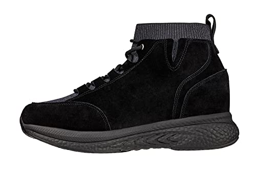 CALTO Men's Invisible Height Increasing Elevator Shoes - Black Fashion High Top Technical Sneakers - 3 Inches Taller - S23201- Size 7 D(M) US3