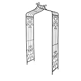 HAUMETAL Garden Iron Arch Arbor Trellis for Various Climbing Plants Roses Vines Support Outdoor...