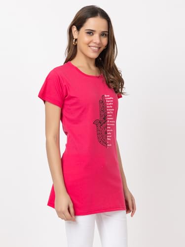 Image of New Crush Women Cotton Printed Regular Fit T-Shirts /Top /Long Night Wear T-Shirt for Women's & Girls (Pack of 2)