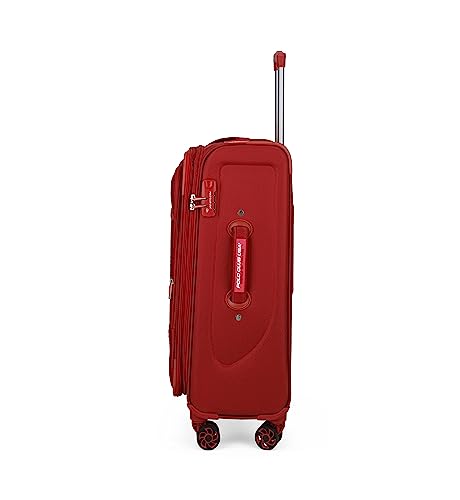 Image of POLO CLUB - USA Flight Nylon Soft Sided 8 Wheeler Spinner Suitcase /Luggage Set /Travel Bag /Set of 3 Trolley Bag (Large- 75 Cm, Medium- 65 Cm, Small- 55 Cm) - Maroon