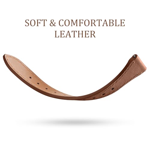GEAK Slim Leather Band Compatible with Galaxy Watch 7 Band/6 5 4 FE 40mm 44mm/5 pro 45mm/Classic/Galaxy Active 2, 20mm Genuine Leather Strap with Quick Release Buckle for Samsung Watch Bands Women by GEAK - Used condition - Image 3