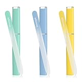 Hmrope 3 Pack Crystal Glass Nail File with Case, Professional Nano Glass Nail Files for Natural Nails, Etched Nail Filer Double-Sided Fingernail Files Ideal Manicure Salon Nail Care for Women Men