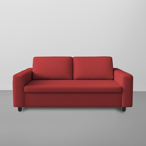 Image of Cisco 3 Seater Sofa Cum Bed for Living Room (Maroon Fabric Colour) Premium Fabric Sofa Cum Bed for Living Room
