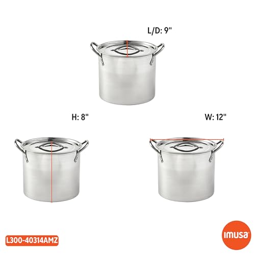 IMUSA 8 Quart Stainless Steel Stock Pot with Lid, Silver