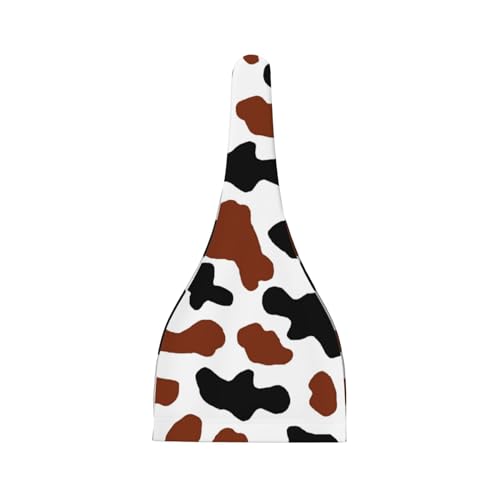 Brown Black Cow Baby Hats 0-6 Months Adjustable Top Knot Stretchy Soft Newborn Hats Baby Boy Girl Beanie2