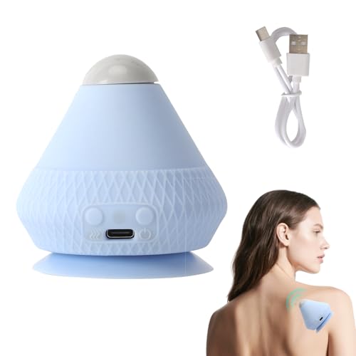 Triggerpunkt Drücker Triggerpunkt Massagegerät Massagekugel Faszienball Elektrisch Wärme & Vibration 2in1 mit Saugnapf 200g Mini Massagegerät für Rücken Nacken Muskelentspannung Fitness Regeneration