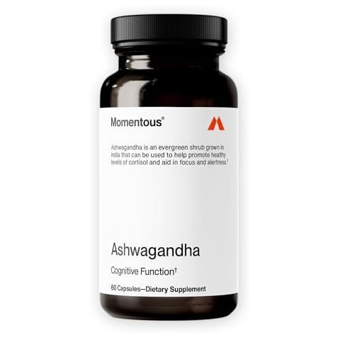 Momentous Ashwagandha Supplement - 300mg NooGandha Ashwagandha Extract - Cognitive Performance, Alertness & Focus Support - NSF Certified, Vegan, GMO-Free, Gluten Free, 60 Servings Cover