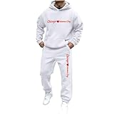 Udbeksid Jogginganzug Herren Baggy Trainingsanzug Oversized 2 Teilig Set Hoodie und Jogginghose Tracksuit Freizeitanzug Y2K Kapuzenpullover + Hose Gym Laufen Running Fitness Wear Klamotten Sportanzug