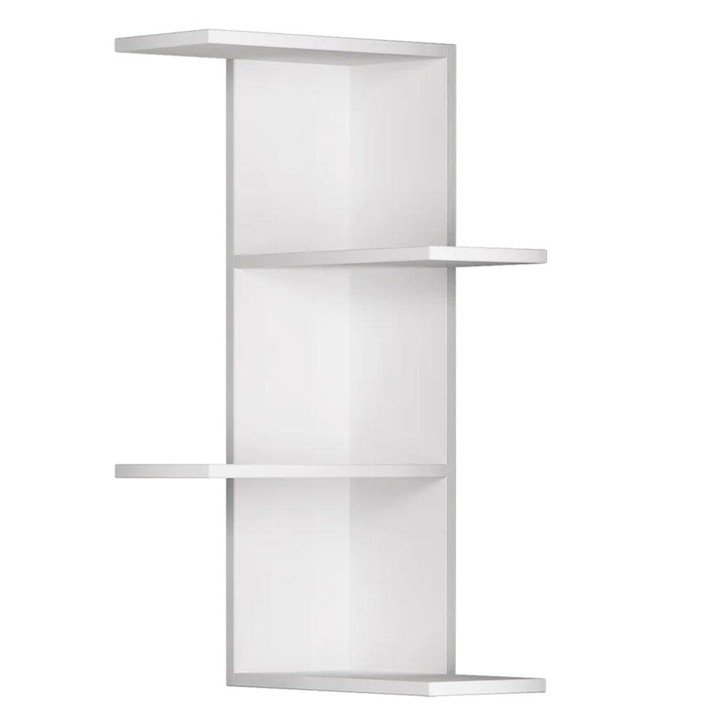 BAKAJI Mensola Scaffale Libreria da Parete Angolare Design Moderno con 4 Mensole Ripiani Angolo Scaffalatura Struttura in Legno MDF Decorazione Muro Arredamento Casa Ufficio 85 x 42 x 42 cm Bianco