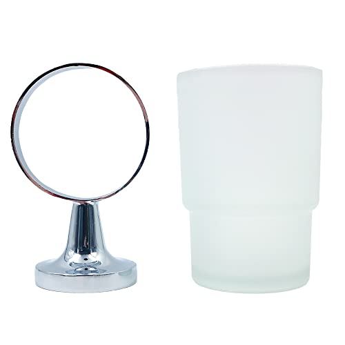 WANGCL Toothbrush Glass Tumbler with Holder Stainless Steel Chromed (Single Tumbler), Gray - Image 3