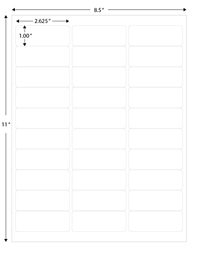 Blank Labels Address Mailing Shipping Labels, 2-5/8" X 1" (2.625 X 1) Permanent White Matte Label, Inkjet And Laser Printer Guaranteed Made In Usa, 30 Labels Per Sheet,- 200 Sheets - 6000 Labels #TOP7