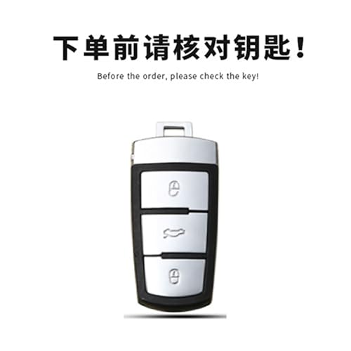 Funda de cuero para llave de coche VW Passat B7 B6 CC con protector de mando de 3 botones 3
