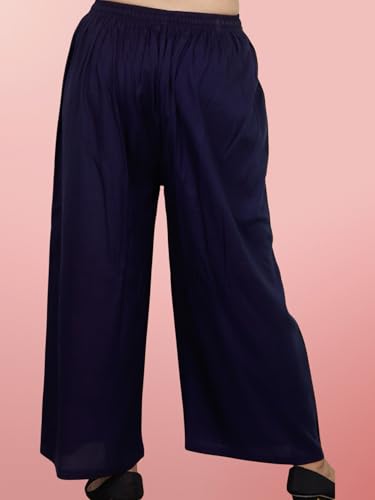 Image of Women's Solid Rayon Palazzo Pants Regular Palazo