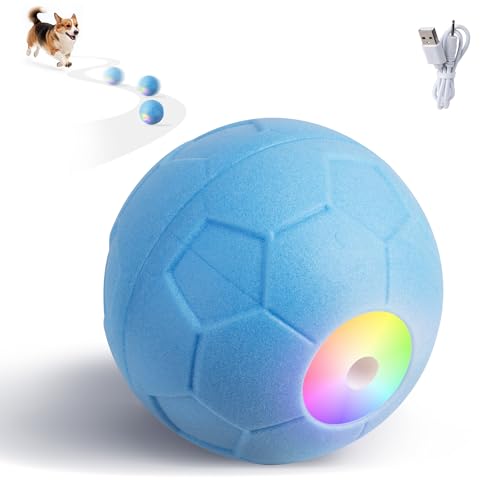 Pet Prime Interactive Dog Ball Automatic Rolling Ball for Small Medium & Large Dogs Touch Activated Self Moving Toy with LED Lights Upgraded ETPU Material IP65 Waterproof for Indoor/Outdoor Play