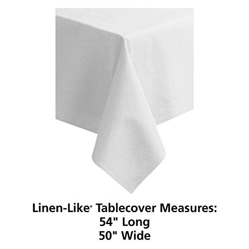 Hoffmaster 210401 Linen-Like Folded Tablecover, 54" Length x 50" Width, White (Case of 48)