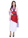 New front Disfraz de Mulan Vestido de Cosplay para Mujer Adulta Costume Large Ropa Vintage China Mangas Largas Fiesta Carnaval Halloween Ceremonia Cumpleaños Navidad,Rojo,M