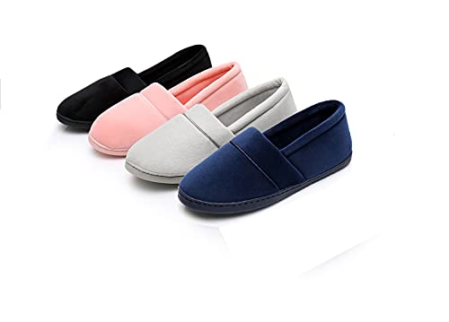 Real Fancy Women's Memory Foam Slippers - Velvet House Shoes Closed Back Slipper With Anti Slip Sole (Black,Xl) #TOP6