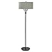 Uttermost 28201-1 Kensington - Two Light Floor Lamp, Plated Antique Brass Finish with Clear Ribbed Glass with Beige Linen Fabric Shade